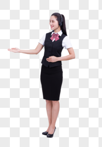 商务亲和职业女性客服全身照